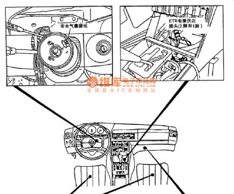 Benz W140 model SRS composition and installation location circuit