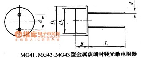 MG41, MG42, MG43 metal glass package photoconductive resistors circuit