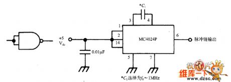Signal generator simplified with MC4024P circuit