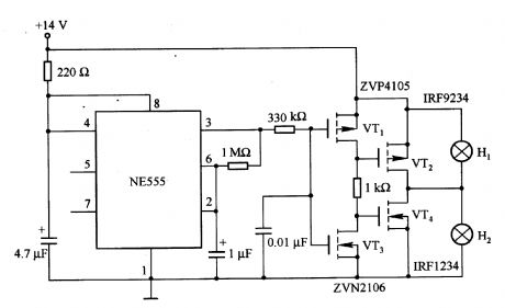 The lamp drive circuit using NE555