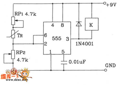 The temperature control circuit composed of the temperature sensor