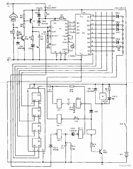 Telephone electronic coded lock circuit