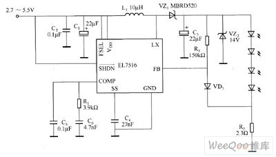 EL7516 white LED driver circuit diagram