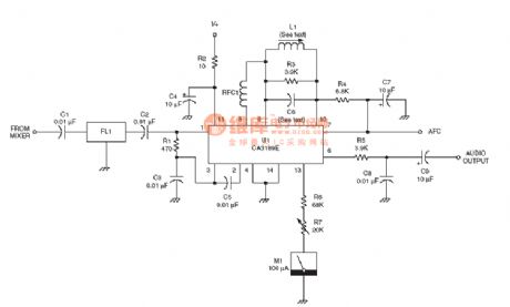 the demodulator circuit of the radio frequency :CA3189E IF subsystem circuit