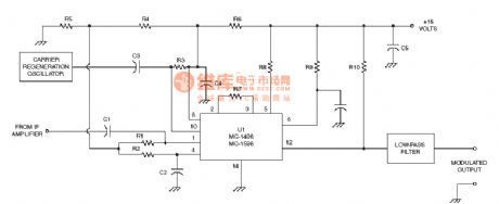 the demodulator circuit of the radio frequency :MC-1495 Product detector circuit