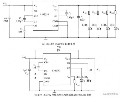 LM3354／LM2792 white LED driver circuit diagram
