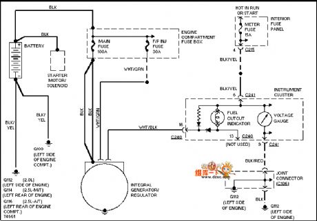 Mazda 96PROBE(2.5L) charging system circuit