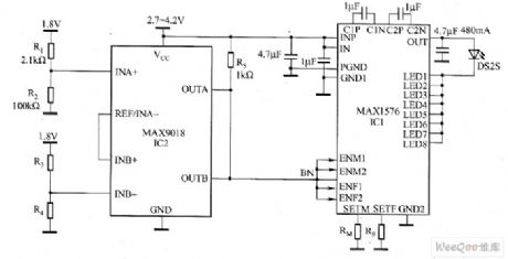 MAX1576 high-power white LED driver circuit diagram