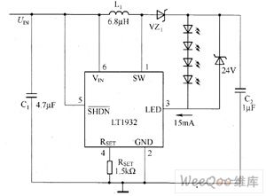 LT1932 white LED driver circuit diagram