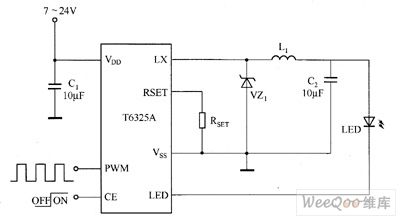 T6321A／T6325A White LED driver circuit diagram