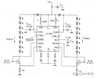 LT3466 LED driver circuit diagram
