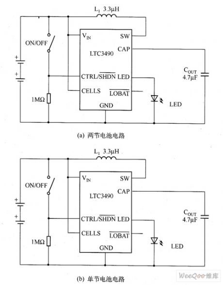 LTC3490 white LED driver circuit diagram