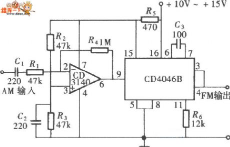 CD4046 FM signal generator circuit diagram