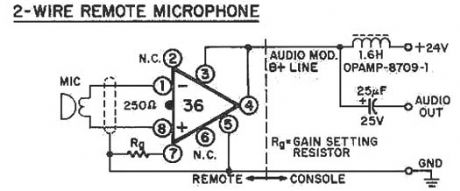 2-wire remote microphone