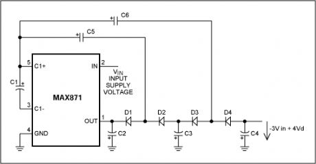 Triple Capacitive Voltage Inverter with the MAX871