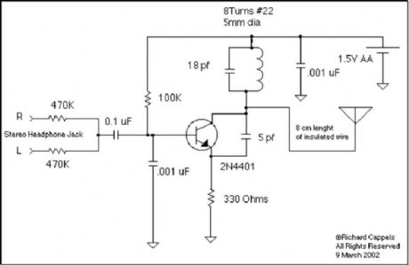 1.5V Battery Operated Rebroadcast FM Transmitter