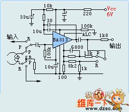 BA313 sound recording or reproducing circuit diagram with ALC