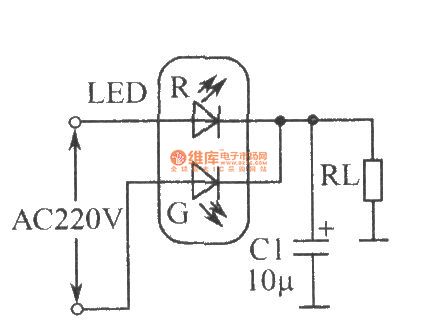 The circuit of LED full-wave rectifier
