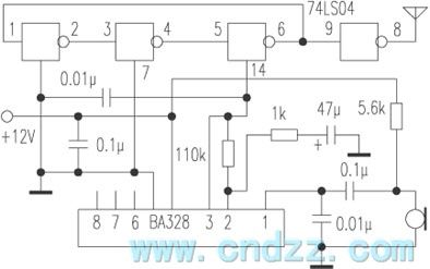 Wireless microphone circuit with NAND gate