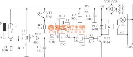 Gated light switch circuit composed of phototransistor
