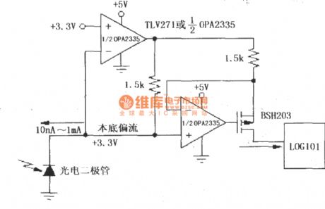 Precision current inverter / current source circuit 1 composed of LOG101/104 and op amp OPA2335