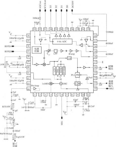 μPB1009K - based GPS receiver RF front-end circuit