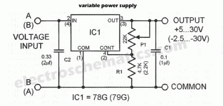 Variable Power Supply with UA78G/UA79G
