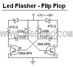 LED Flasher Circuit - Flip Flop 2