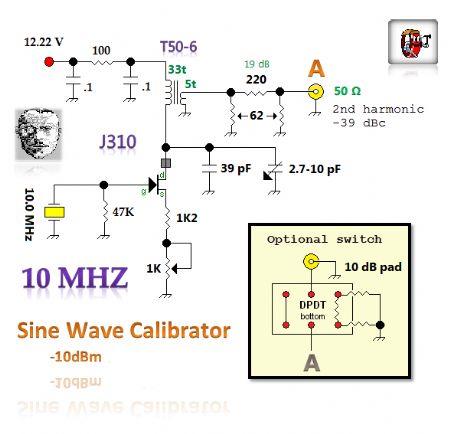 10.0 MHz sine wave calibrator