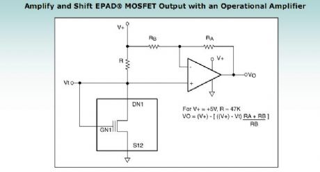 Amplify & Shift EPAD MOSFET Output with an Operational Amplifier