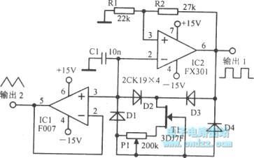 The triangular wave oscillator circuit with good linearity