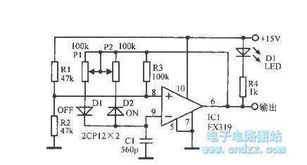 LED on -off time controlled oscillator