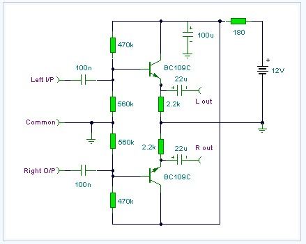 Audio Line Driver electronic circuit diagram