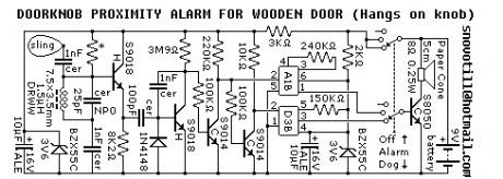 Doorknob Proximity Alarm for wooden door