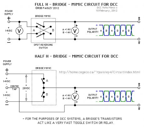 DCC Bridge Mimic Circuits