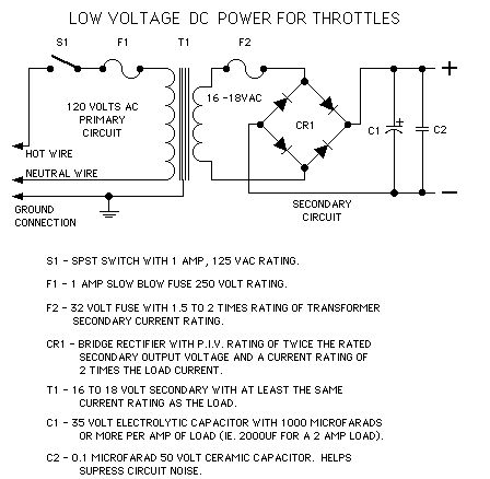 Power Supply For Throttles Schematic