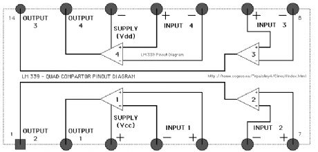 LM339- quad compartor pinput diagram