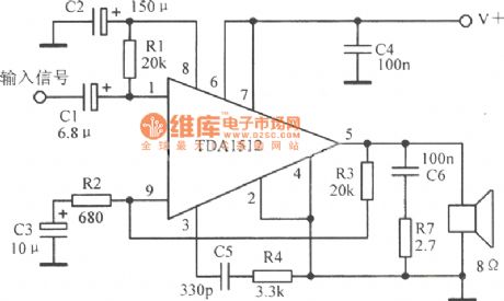 TDAl512 typical application circuit diagram