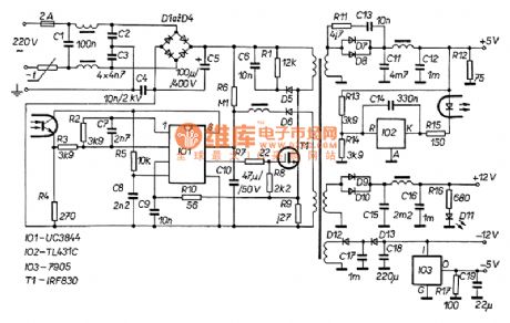 3844 switching power supply circuit