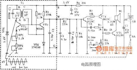 MD-898K metal detector schematic circuit diagram