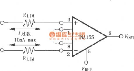 Input current protection circuit constituted by the INA155/156