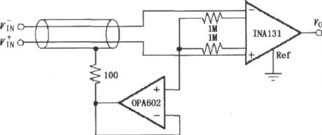 INA131 configuration of the shield drive circuit