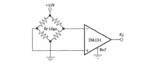 Constituted by INA131, the resistor bridge amplifier