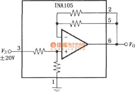 Gain for 1/2 precision amplifying circuit (INA105)