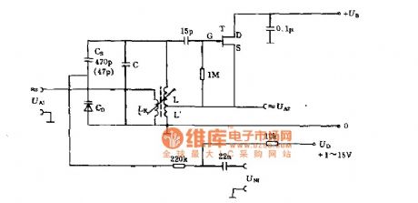 With 300 MHZ loose swing frequency modulation circuit