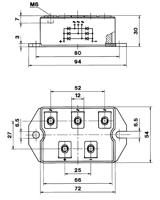 SKD160-16 dimensions in mm