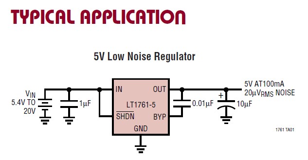 LT1761ES5-BYP typical application