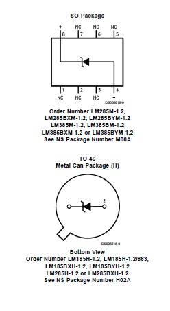  LM385Z-1.2 pin connection