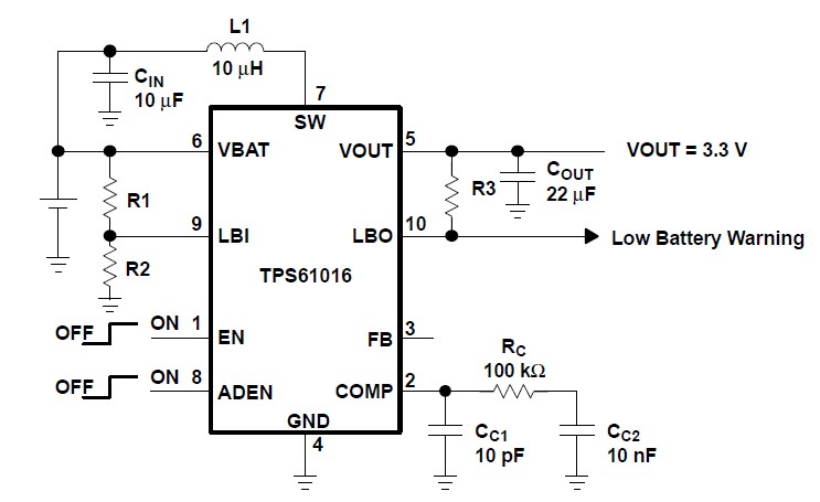 TPS61020DRCR application circuit