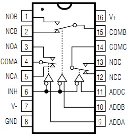 Микросхема hcf4053 схема включения